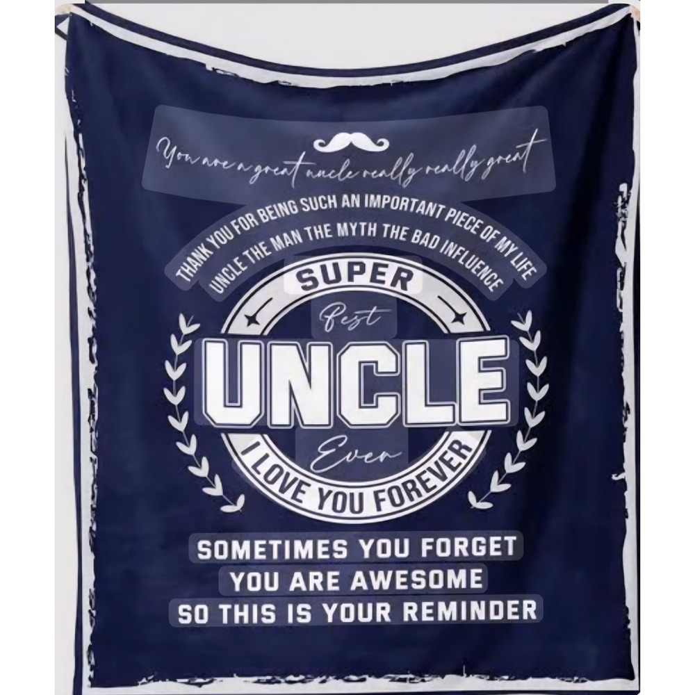 Taigzier Super Uncle Ever Throw Blanket 50x60 Blue Gift for Uncle Inspirational